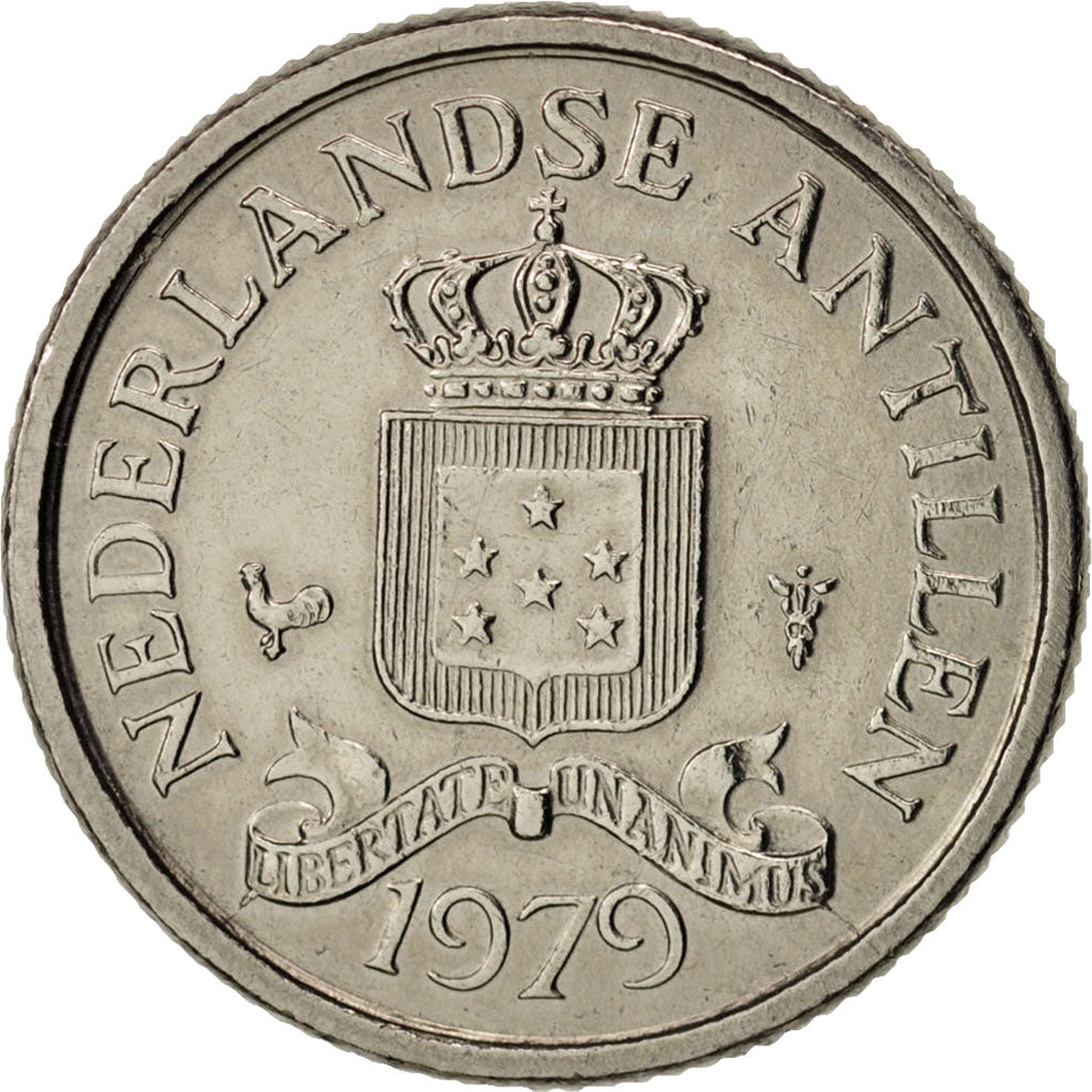 Coin, Netherlands Antilles, Juliana, 10 Cents, 1979, AU(55-58), Nickel, KM:10