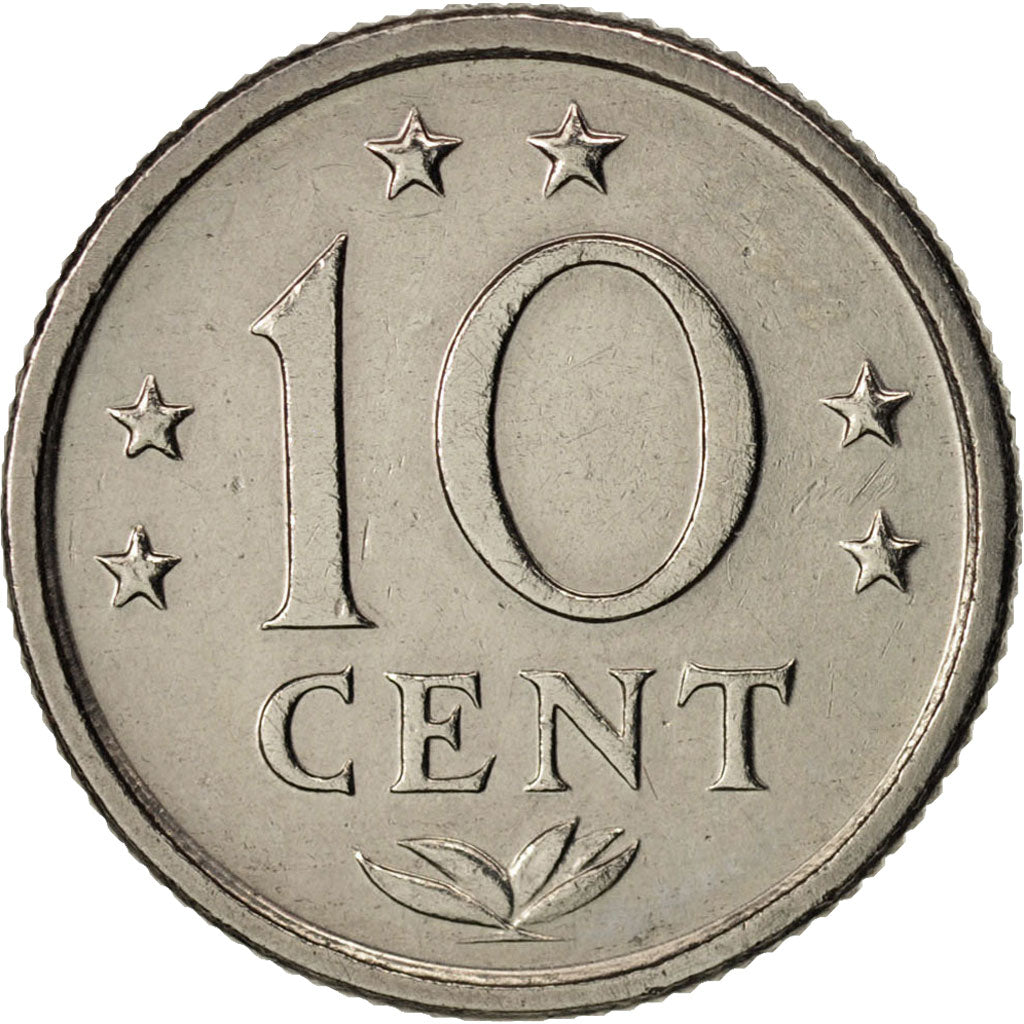 Coin, Netherlands Antilles, Juliana, 10 Cents, 1979, AU(55-58), Nickel, KM:10