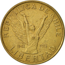Coin, Chile, 10 Pesos, 1981, Santiago, AU(50-53), Aluminum-Bronze, KM:218.1