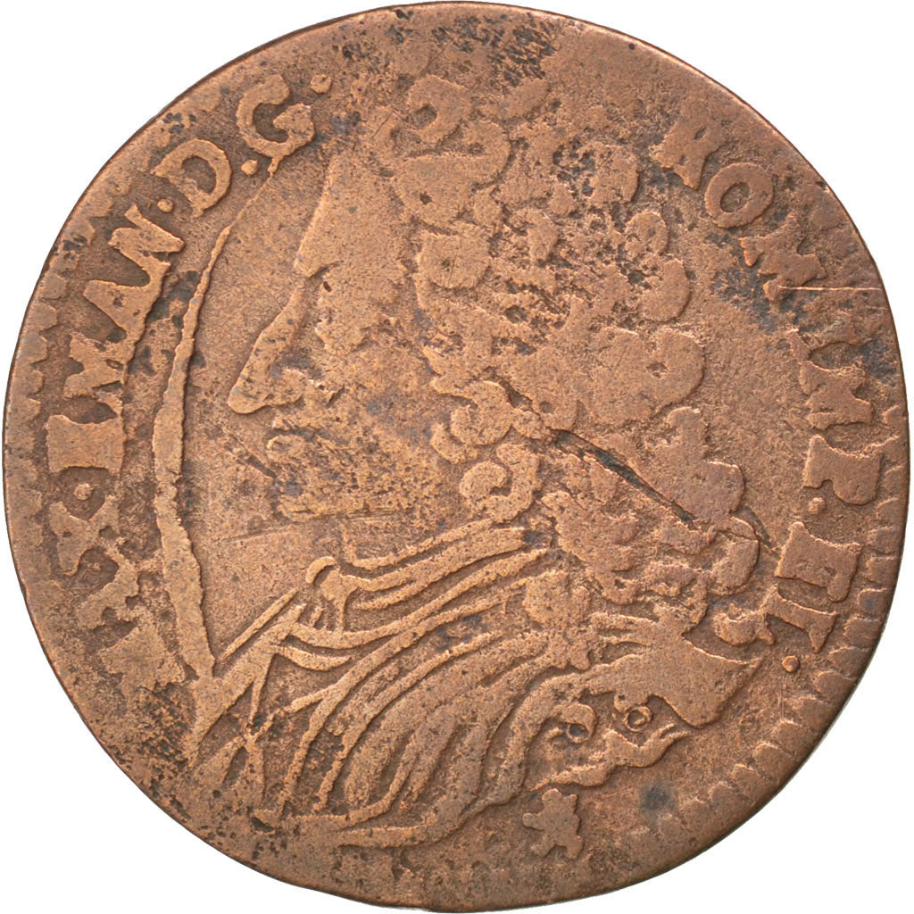 SPANISH NETHERLANDS, Liard, 1712, Namur, KM #18, F(12-15), Copper, 2.57