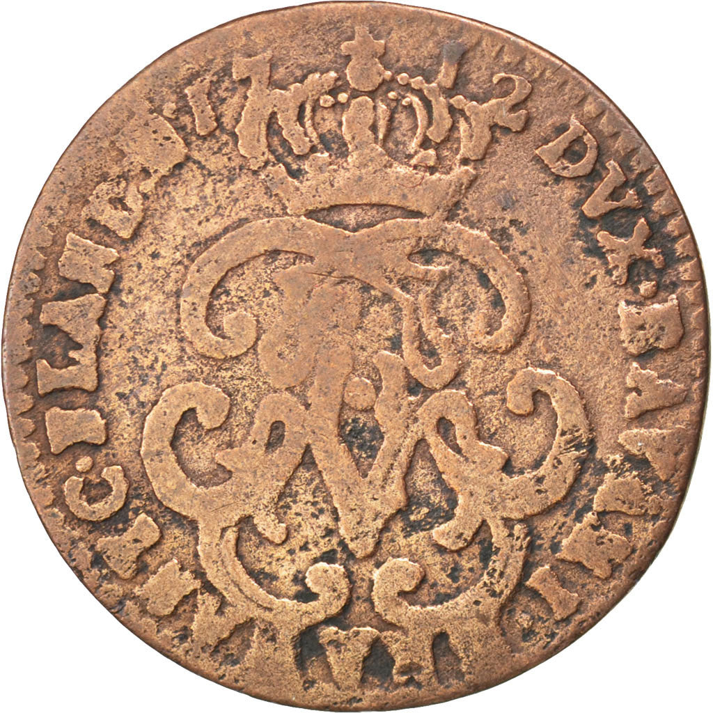 SPANISH NETHERLANDS, Liard, 1712, Namur, KM #18, F(12-15), Copper, 2.57