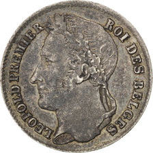 Coin, Belgium, Leopold I, 1/4 Franc, 1844, Brussels, AU(50-53), Silver, KM:8