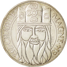 Coin, France, Charlemagne, 100 Francs, 1990, AU(55-58), Silver, KM:982