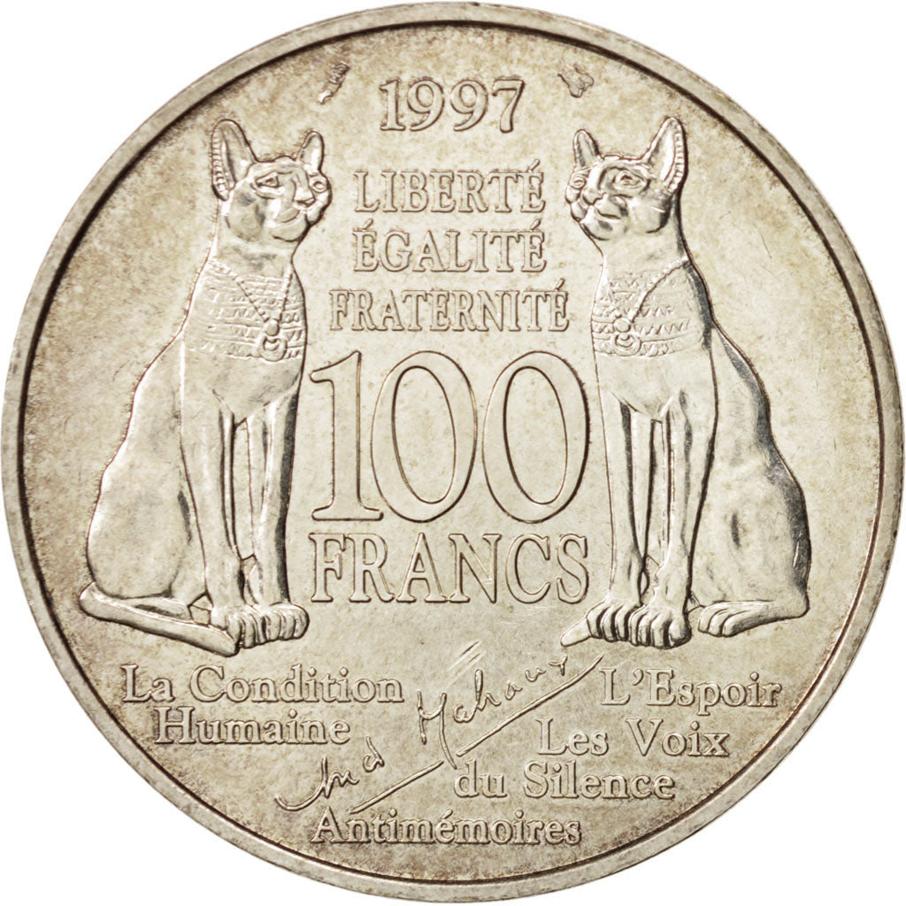 Coin, France, André Malraux, 100 Francs, 1997, AU(55-58), Silver, KM:1188