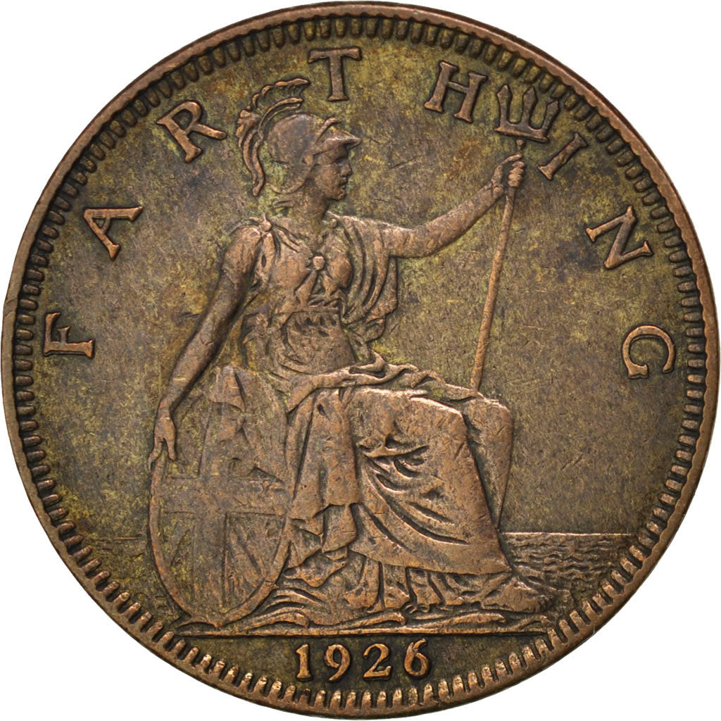 GREAT BRITAIN, Farthing, 1926, KM #825, AU(50-53), Bronze, 20, 2.96