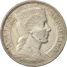 Latvia, 5 Lati, 1929, AU(55-58), Silver, KM:9