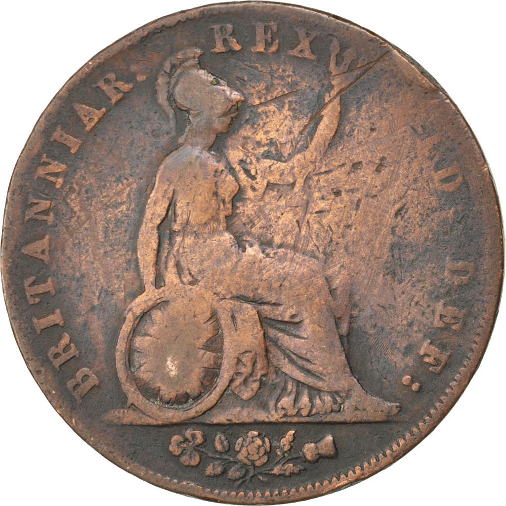 GREAT BRITAIN, 1/2 Penny, 1826, KM #692, VF(20-25), Copper, 8.94