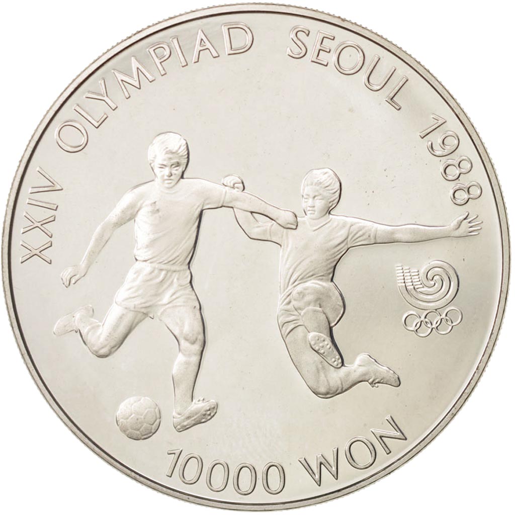 KOREA-SOUTH, 10000 Won, 1988, MS(65-70), Silver, KM:77