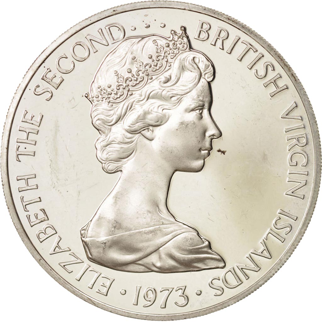 Coin, BRITISH VIRGIN ISLANDS, Elizabeth II, Dollar, 1973, Franklin Mint, U.S.A.
