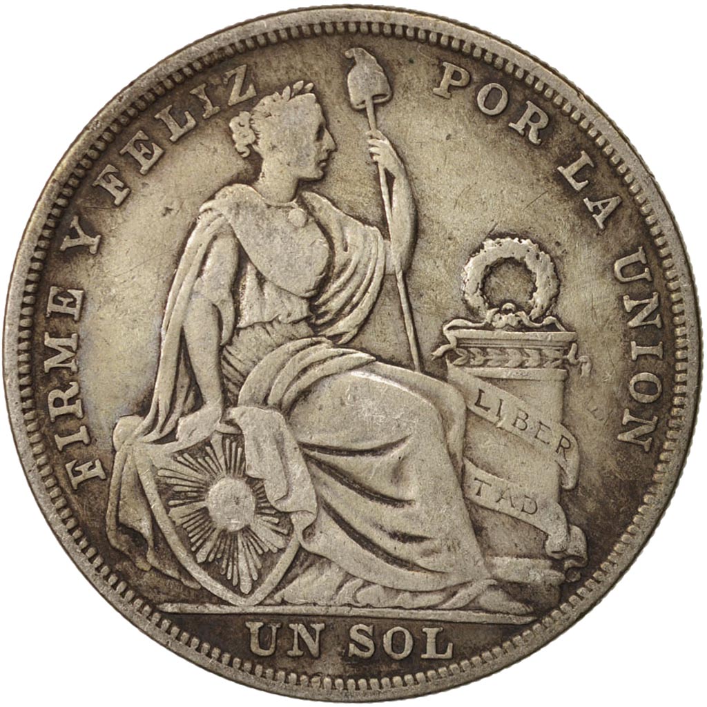 Peru, Sol, 1923, Philadelphia, EF(40-45), Silver, KM:218.1