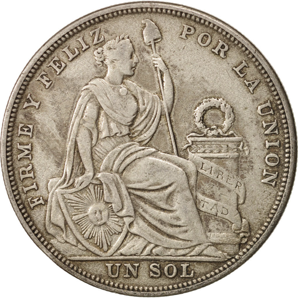 Peru, Sol, 1924, Philadelphia, EF(40-45), Silver, KM:218.1