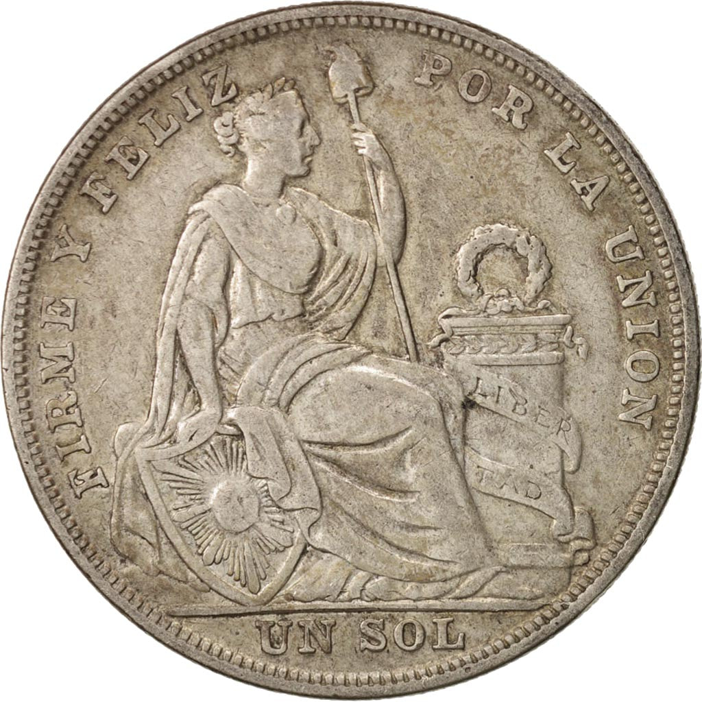 Peru, Sol, 1924, Philadelphia, EF(40-45), Silver, KM:218.1