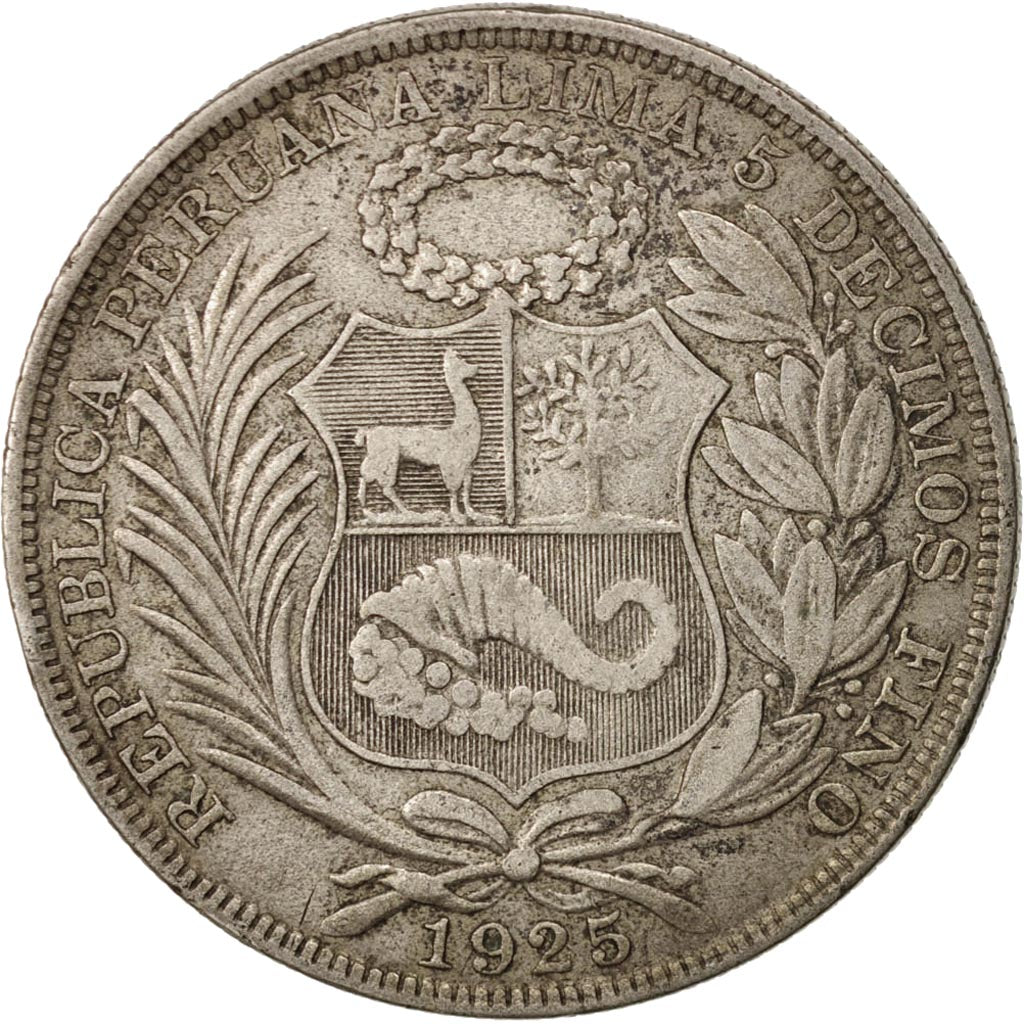 Perù, Sol, 1925, Philadelphia, BB, Argento, KM:218.1