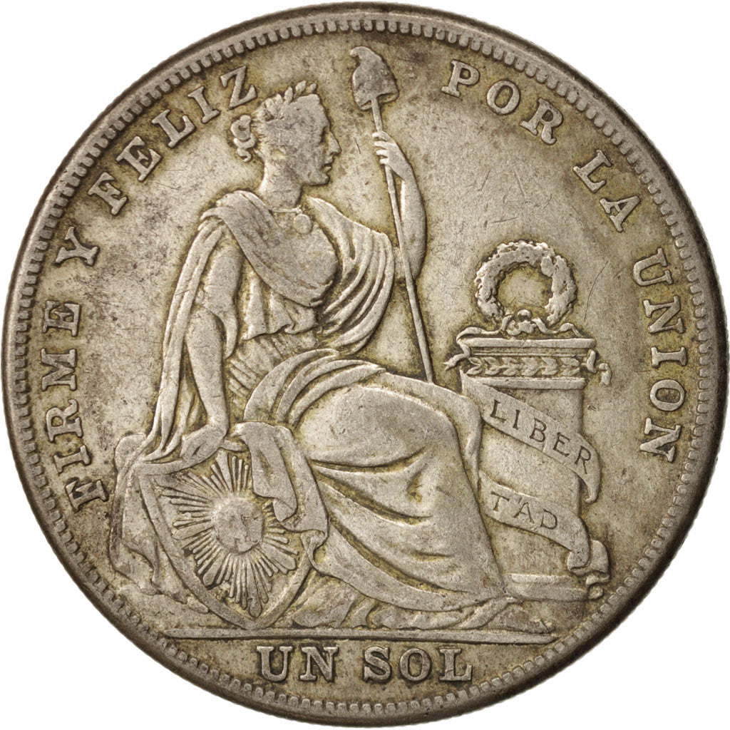 Peru, Sol, 1926, Philadelphia, EF(40-45), Silver, KM:218.1