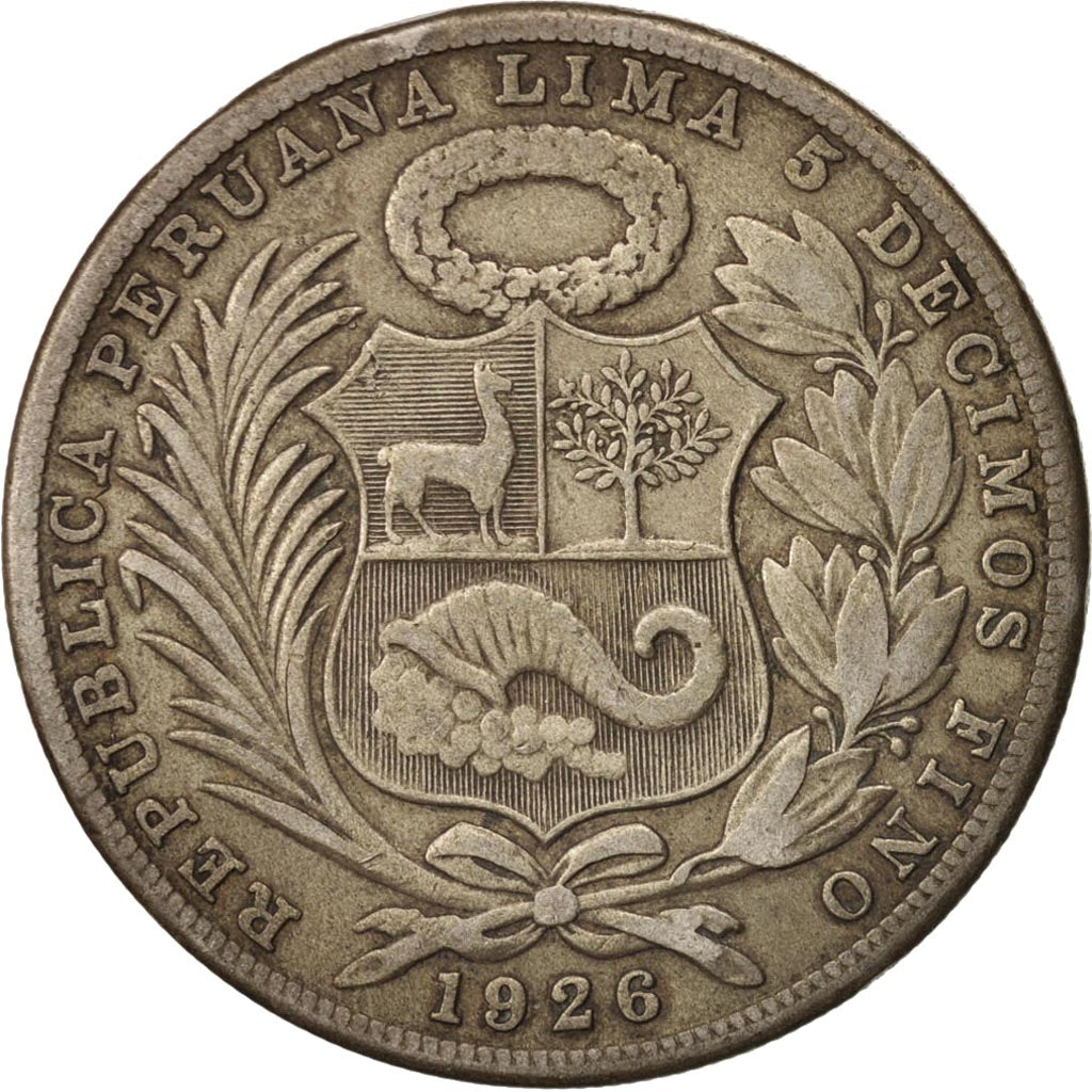 Peru, Sol, 1926, Philadelphia, EF(40-45), Silver, KM:218.1
