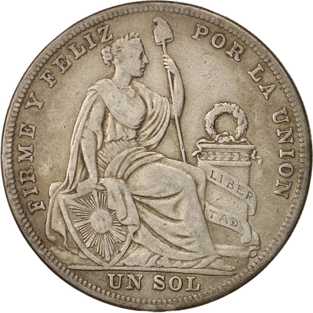 Peru, Sol, 1926, Philadelphia, EF(40-45), Silver, KM:218.1