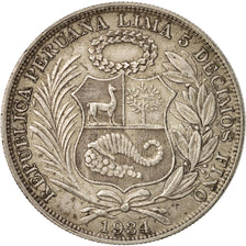 Peru, Sol, 1934, Lima, SS, Silber, KM:218.2