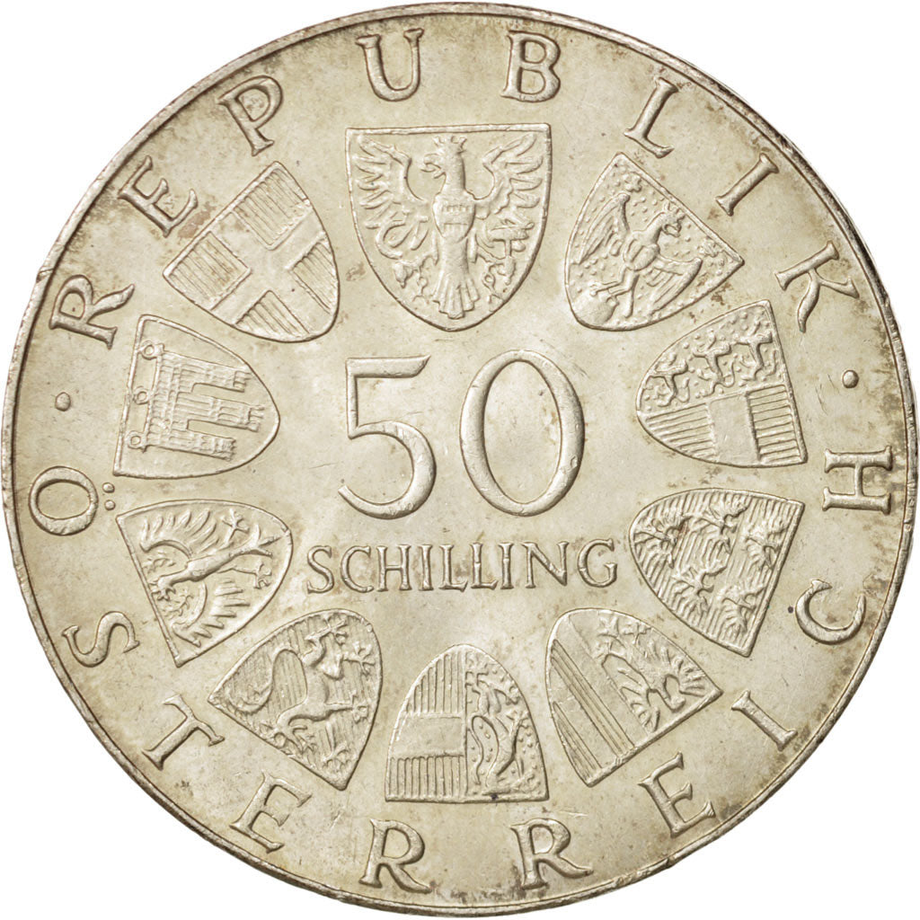 Austria, 50 Schilling, 1972, AU(55-58), Silver, KM:2913