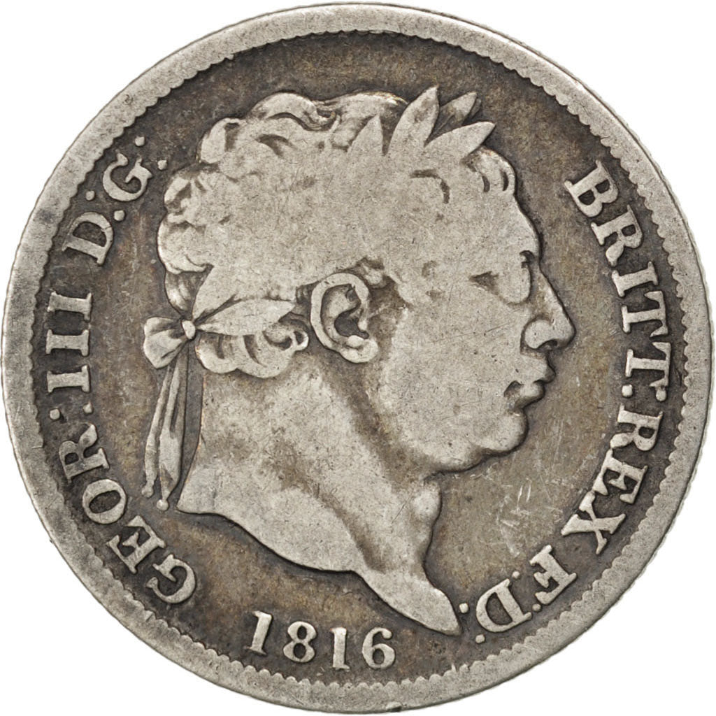 GREAT BRITAIN, Shilling, 1816, KM #666, VF(20-25), Silver, 5.28