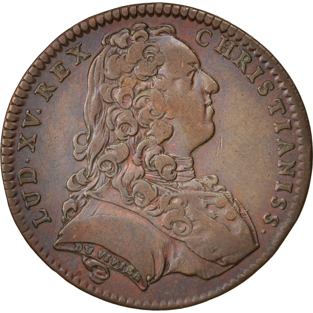 France, Token, Royal, États de Lille, Louis XV, 1737, Duvivier, VF(30-35)
