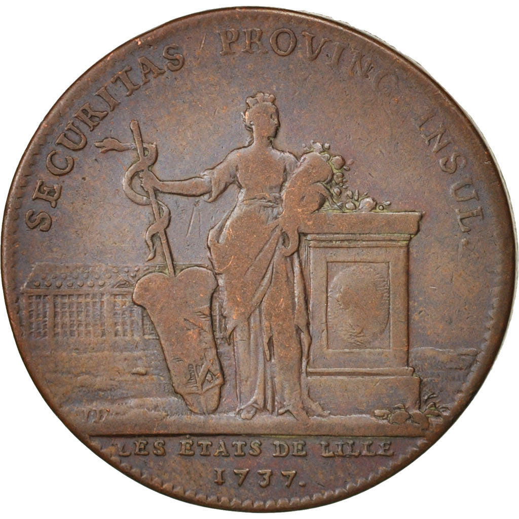 France, Token, Royal, États de Lille, Louis XV, 1737, Duvivier, VF(30-35)