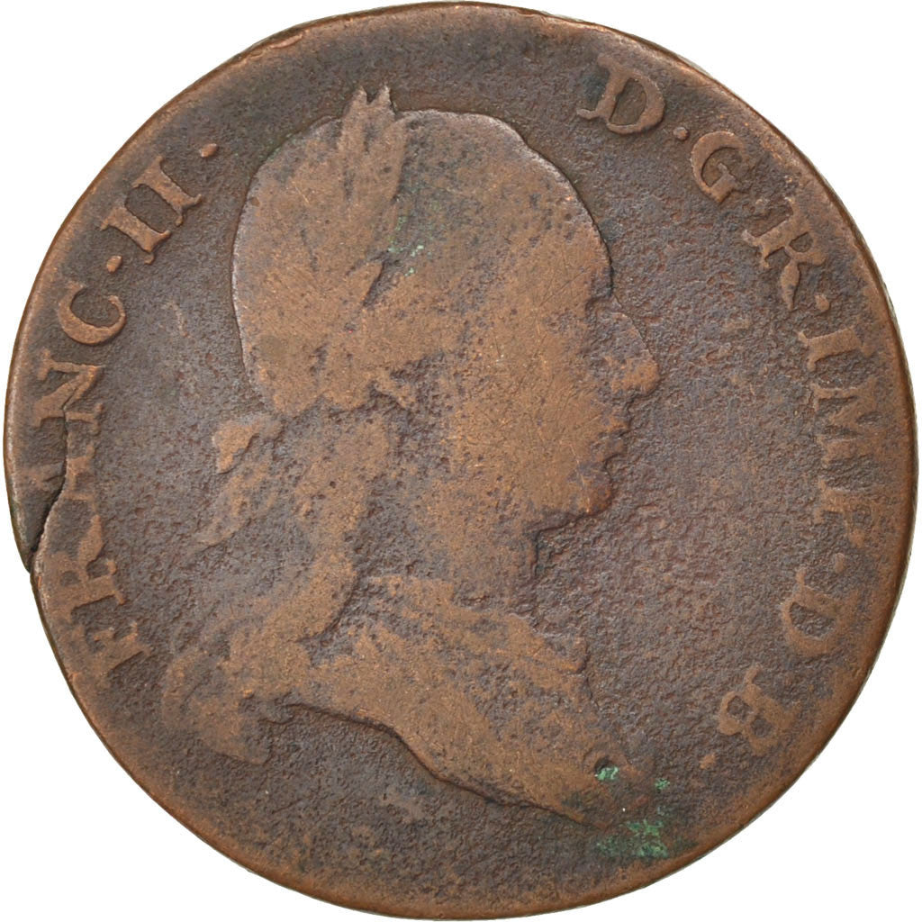 AUSTRIAN NETHERLANDS, 2 Liards, 2 Oorden, 1793, Brussels, KM #57, VF(20-25),...