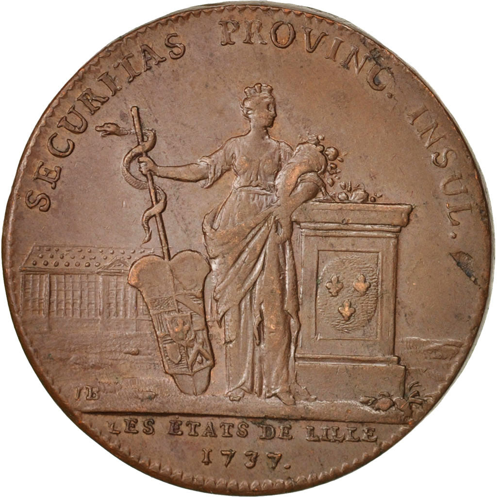 France, Token, Royal, États de Lille, 1737, Duvivier, EF(40-45), Copper, 31