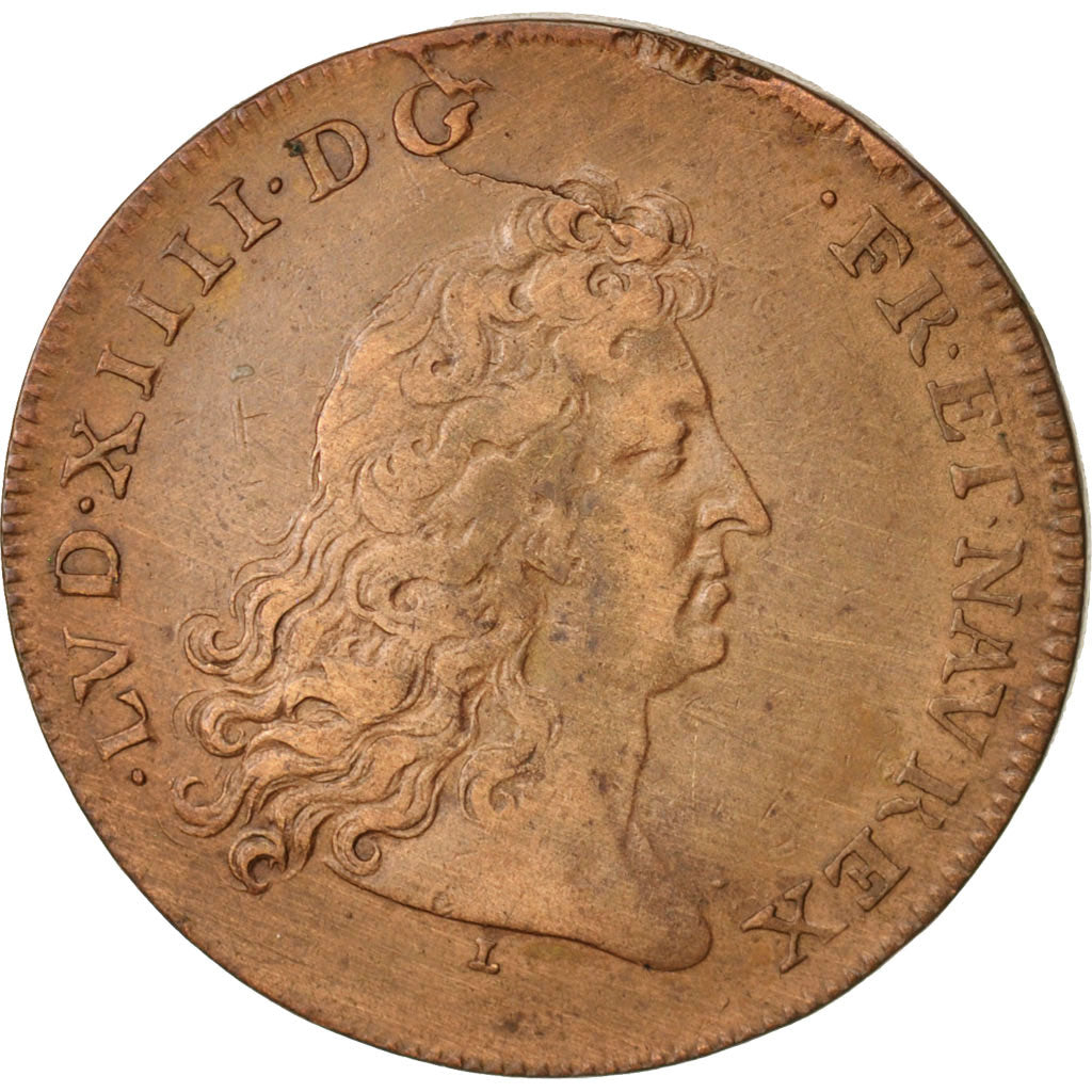 France, Token, Royal, États de Lille, Louis XIV, 1677, EF(40-45), Copper