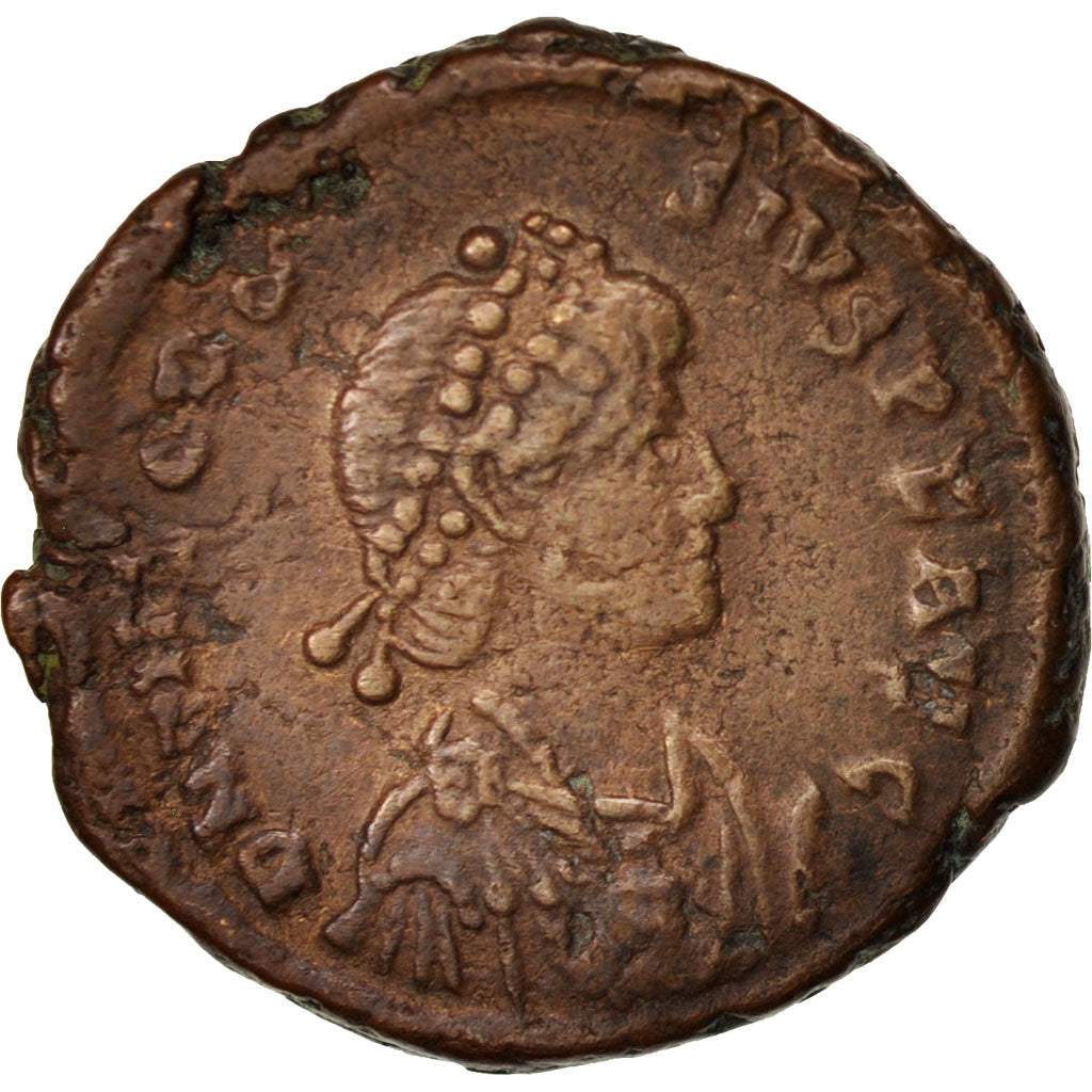 Theodosius I, Follis, Constantinople, EF(40-45), Copper, RIC:88a