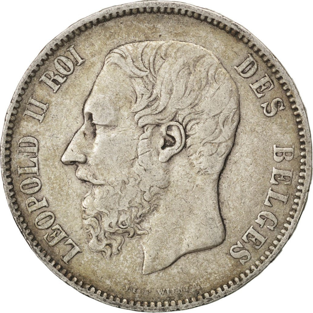 BELGIUM, 5 Francs, 5 Frank, 1868, Brussels, KM #24, VF(20-25), Silver, 24.81
