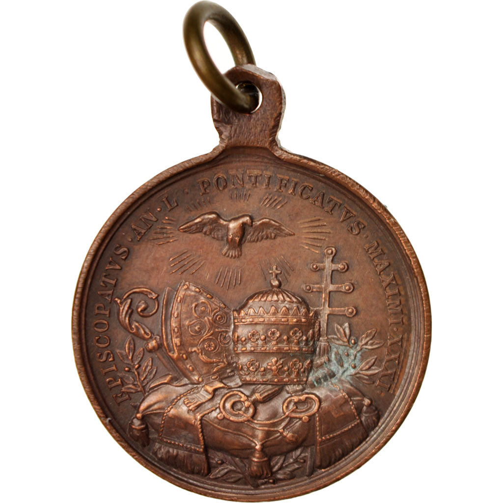 Vaticano, Medal, Pie IX, 31th pontificat anniversary, Religions & beliefs, XIXth