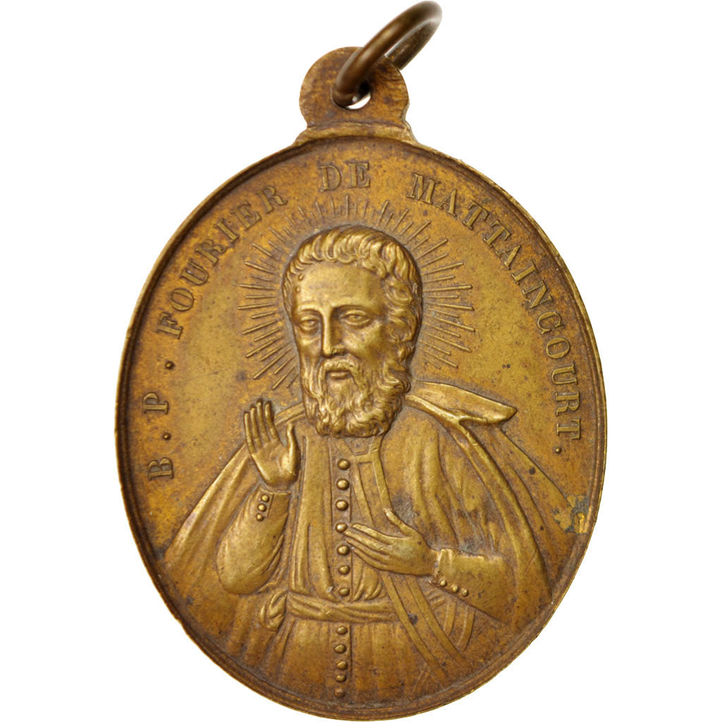 Francia, Medal, Saint Pierre Fourier, Religions & beliefs, 1853, BB+, Bronzo