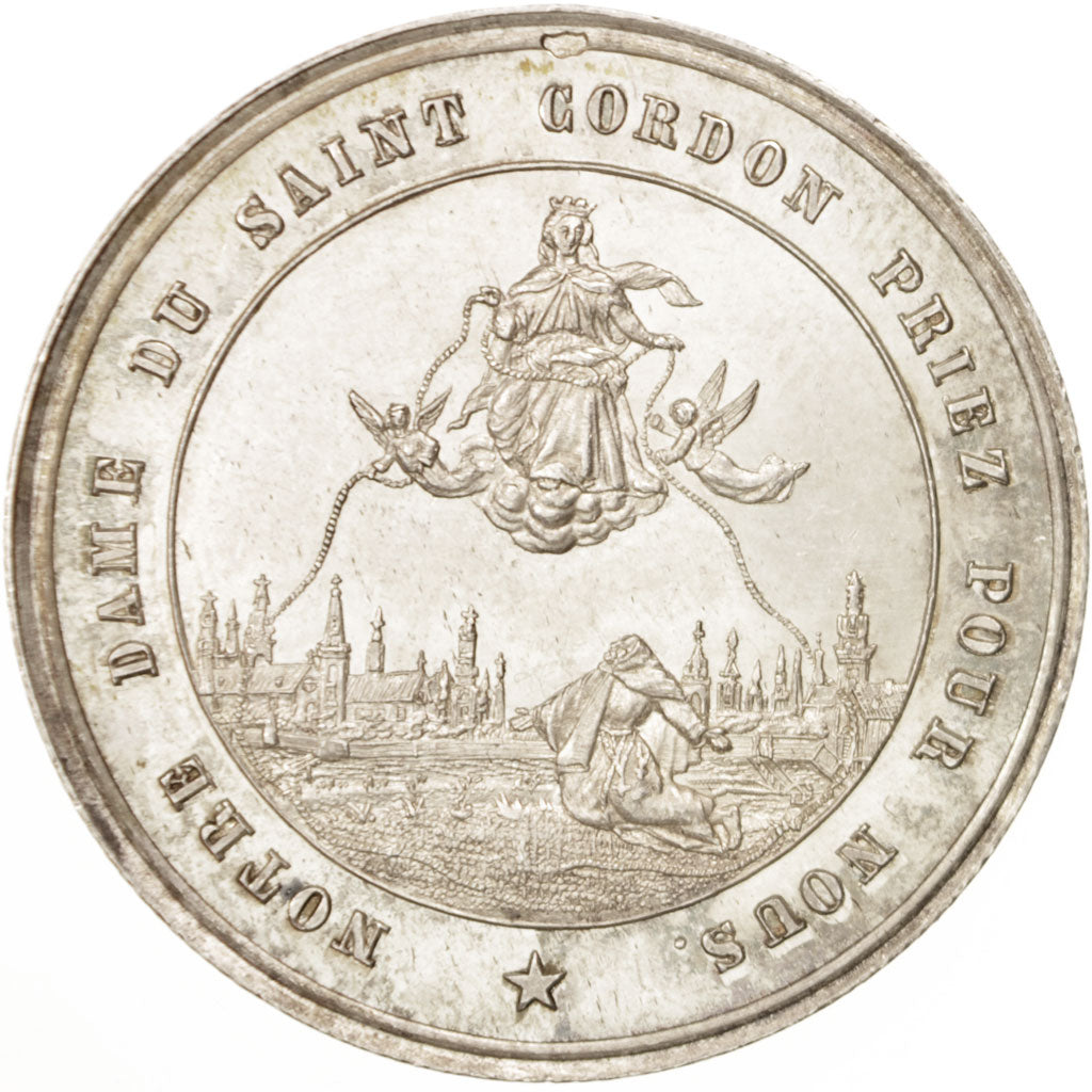 France, Medal, Valenciennes, Notre Dame du Saint Cordon, Religions & beliefs