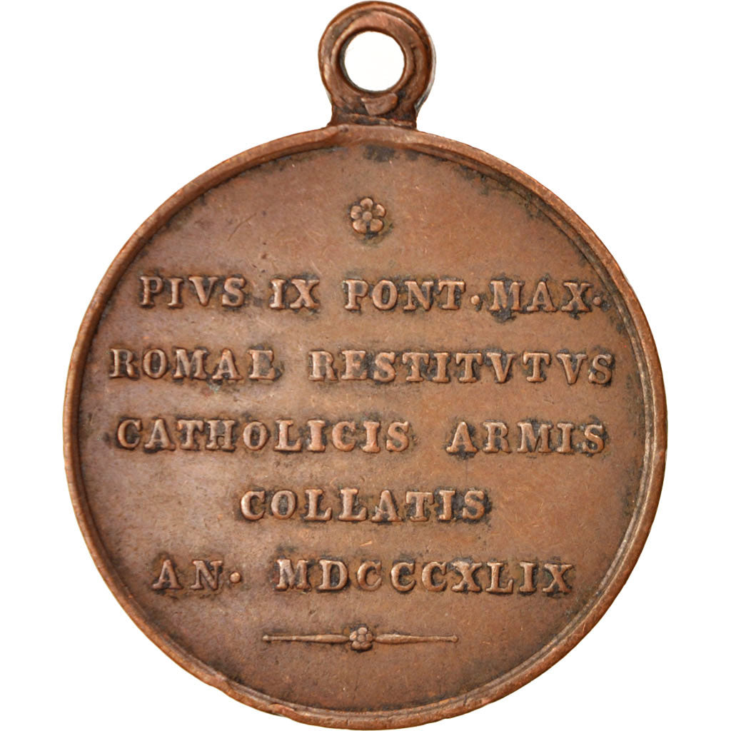 Vatican, Medal, Pius IX, Religions & beliefs, 1849, EF(40-45), Bronze, 38