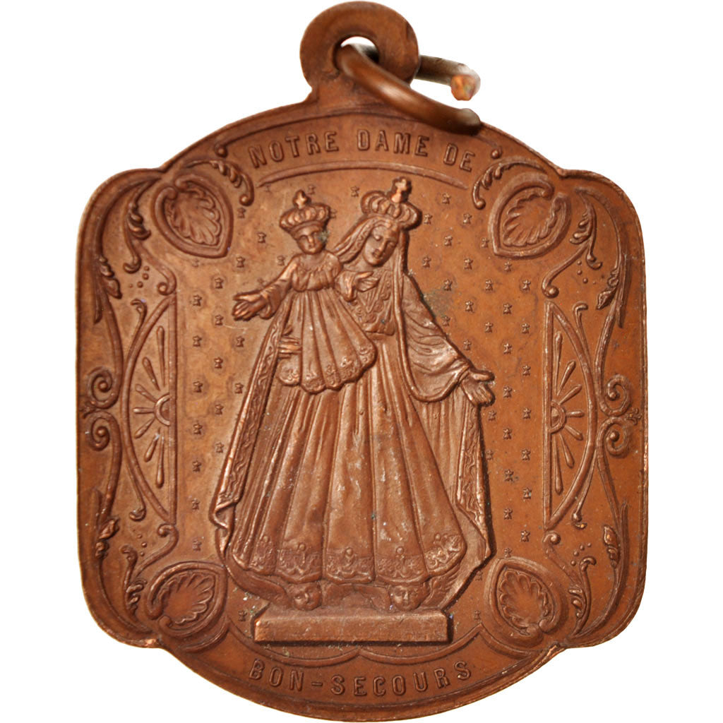 France, Medal, Rouen, Notre Dame de Bon-Secours, Religions & beliefs, XIXth