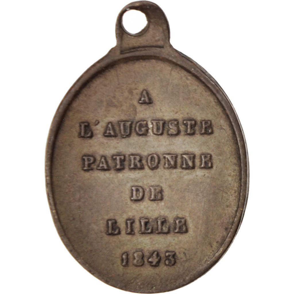 Francia, Medal, Notre-Dame de la Treille, Lille, Religions & beliefs, 1843, B...