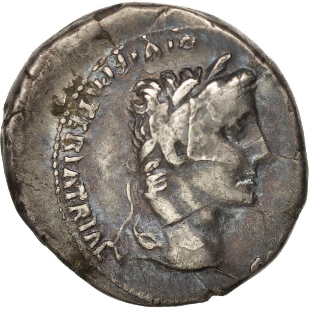 Augustus, Denarius, Lyons, VF(30-35), Silver, RIC:211