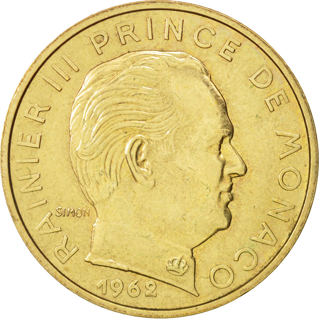 Monaco, Rainier III, 20 Centimes, 1962, AU(50-53), Aluminum-Bronze, KM:143