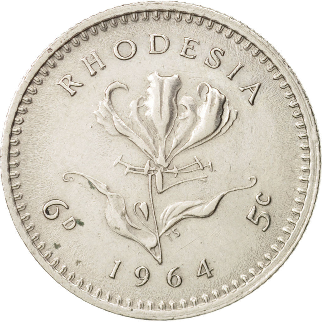 Rhodésie, Elizabeth II, 6 Pence = 5 Cents, 1964, British Royal Mint, TTB+