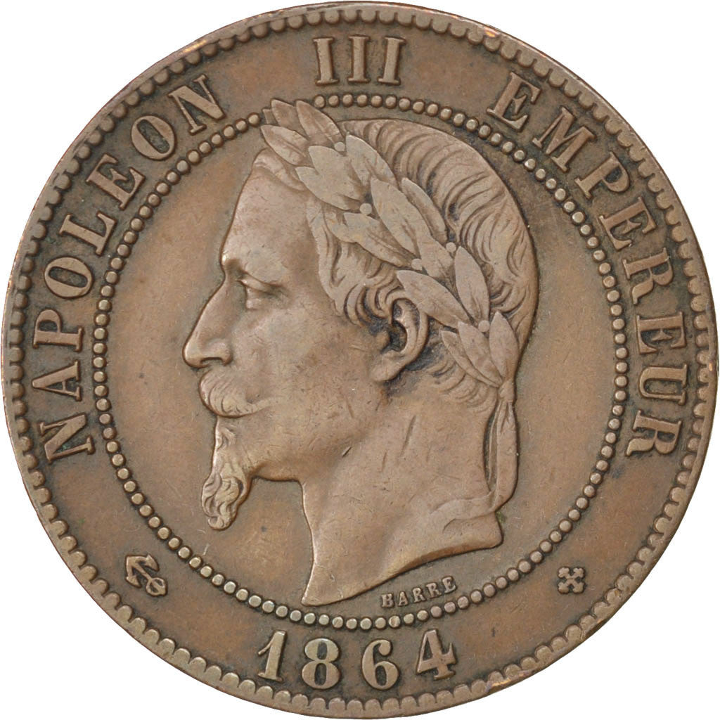Monnaie, France, Napoleon III, Napoléon III, 10 Centimes, 1864, Strasbourg