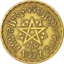 Morocco, Mohammed V, 20 Francs, 1952, Paris, EF(40-45), Aluminum-Bronze, KM:50