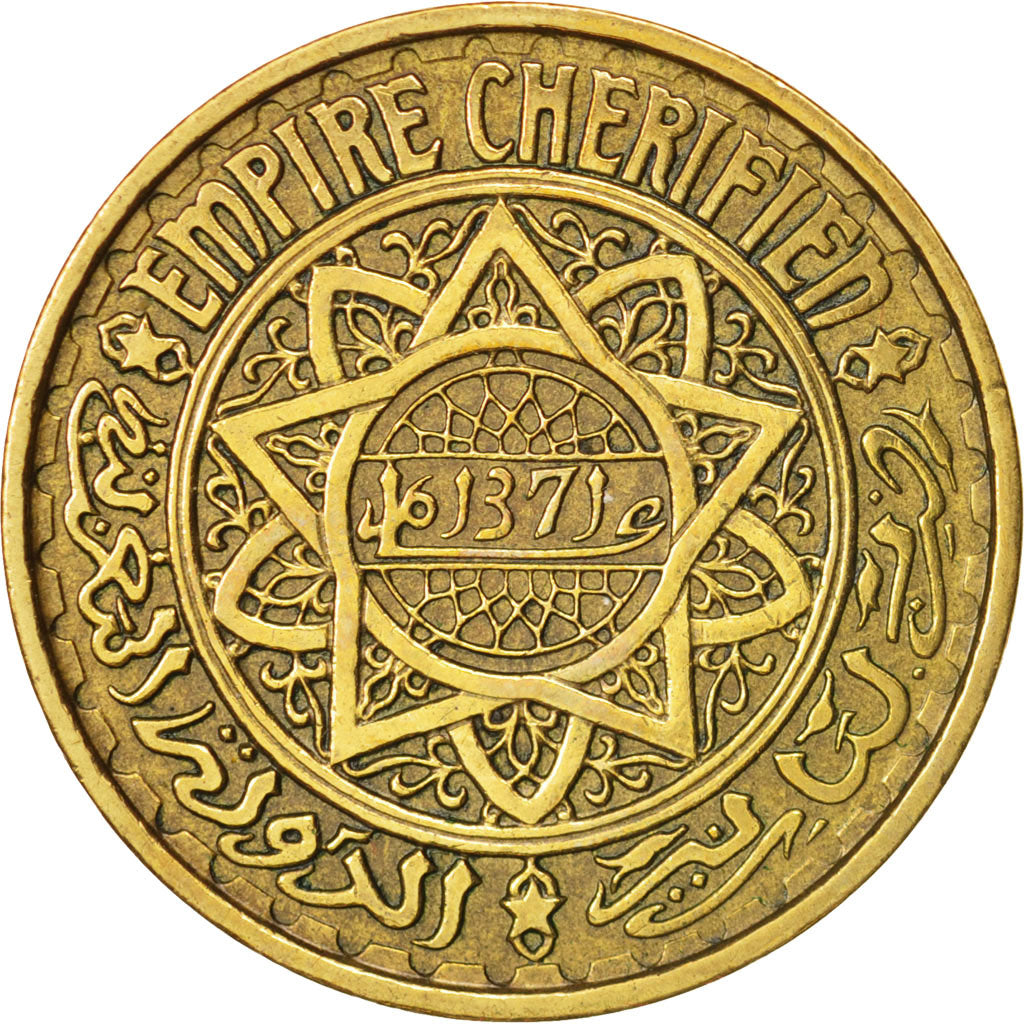 Marokko, Mohammed V, 50 Francs, 1952, Paris, SS+, Aluminum-Bronze, KM:51