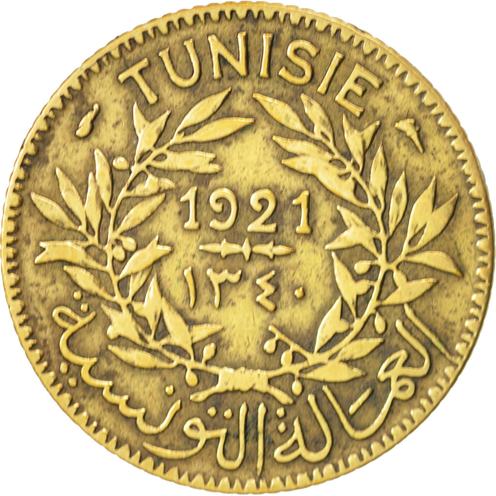 Coin, Tunisia, Anonymous, Franc, 1921, Paris, EF(40-45), Aluminum-Bronze, KM:247