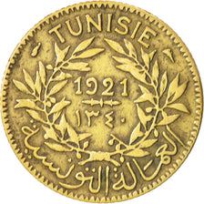 Coin, Tunisia, Anonymous, Franc, 1921, Paris, EF(40-45), Aluminum-Bronze, KM:247