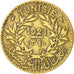 Coin, Tunisia, Anonymous, Franc, 1921, Paris, EF(40-45), Aluminum-Bronze, KM:247