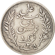 Coin, Tunisia, Ali Bey, Franc, 1891, Paris, VF(30-35), Silver, KM:224