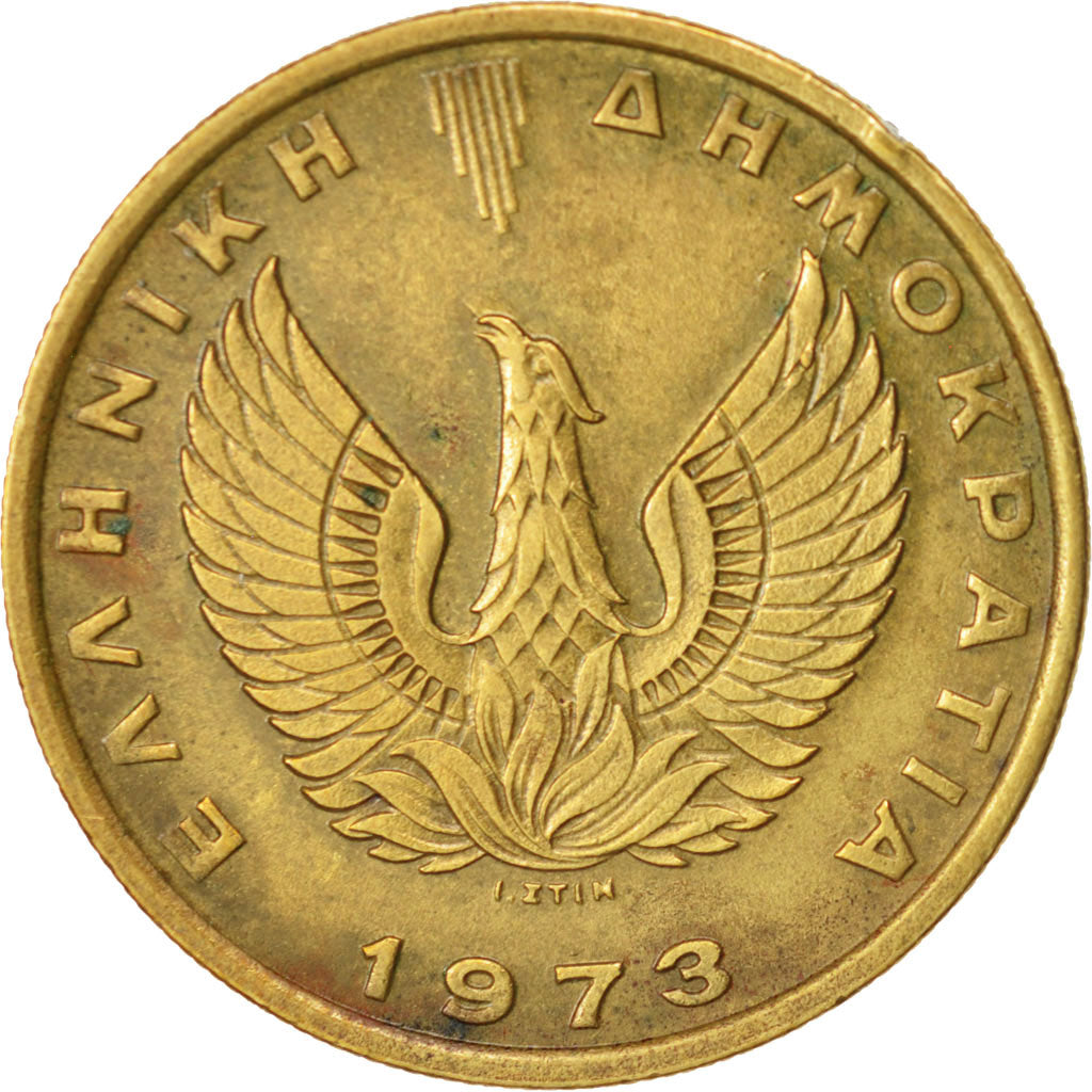 Coin, Greece, Constantine II, 2 Drachmai, 1973, AU(50-53), Copper-nickel, KM:99