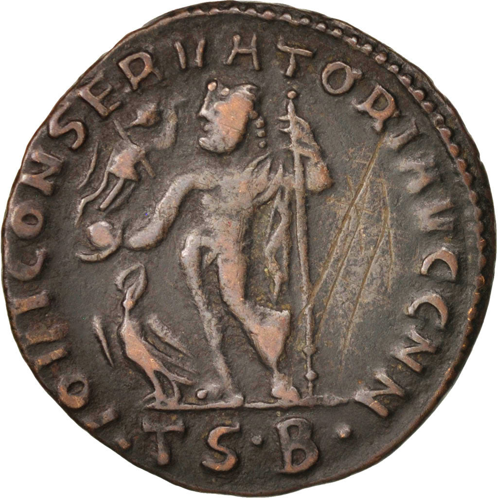 Constantine I, Follis, 312-313, Thessalonica, VF(20-25), Copper, RIC:61b