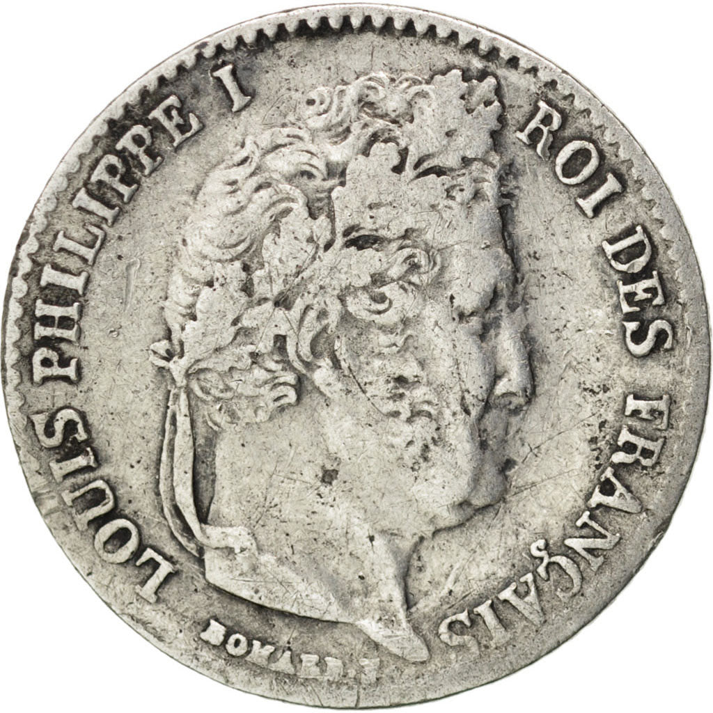 FRANCE, Louis-Philippe, 1/4 Franc, 1840, Paris, KM #740.1, VF(20-25), Silver,...
