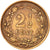 Coin, Netherlands, Wilhelmina I, 2-1/2 Cent, 1890, AU(50-53), Bronze, KM:108.2